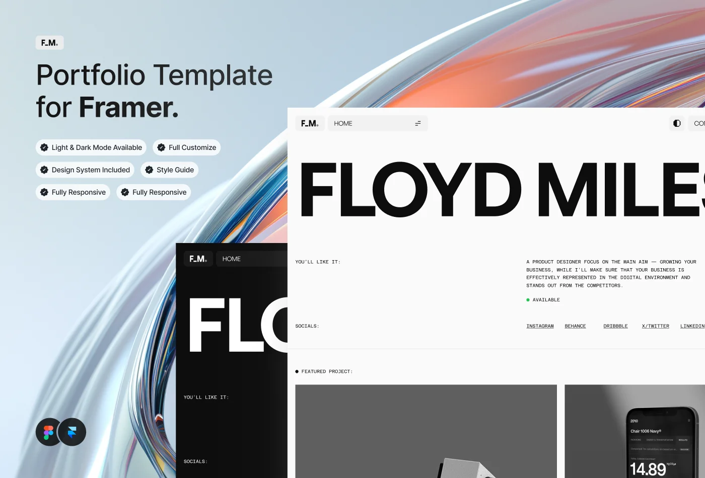 F_M Designer - Portfolio Template | Framer - OG image