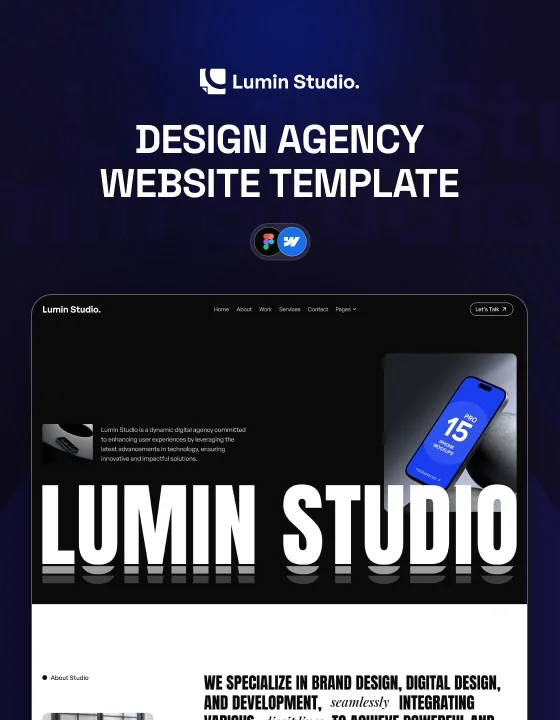 Lumin Studio Website Page Template for Webflow - OG image