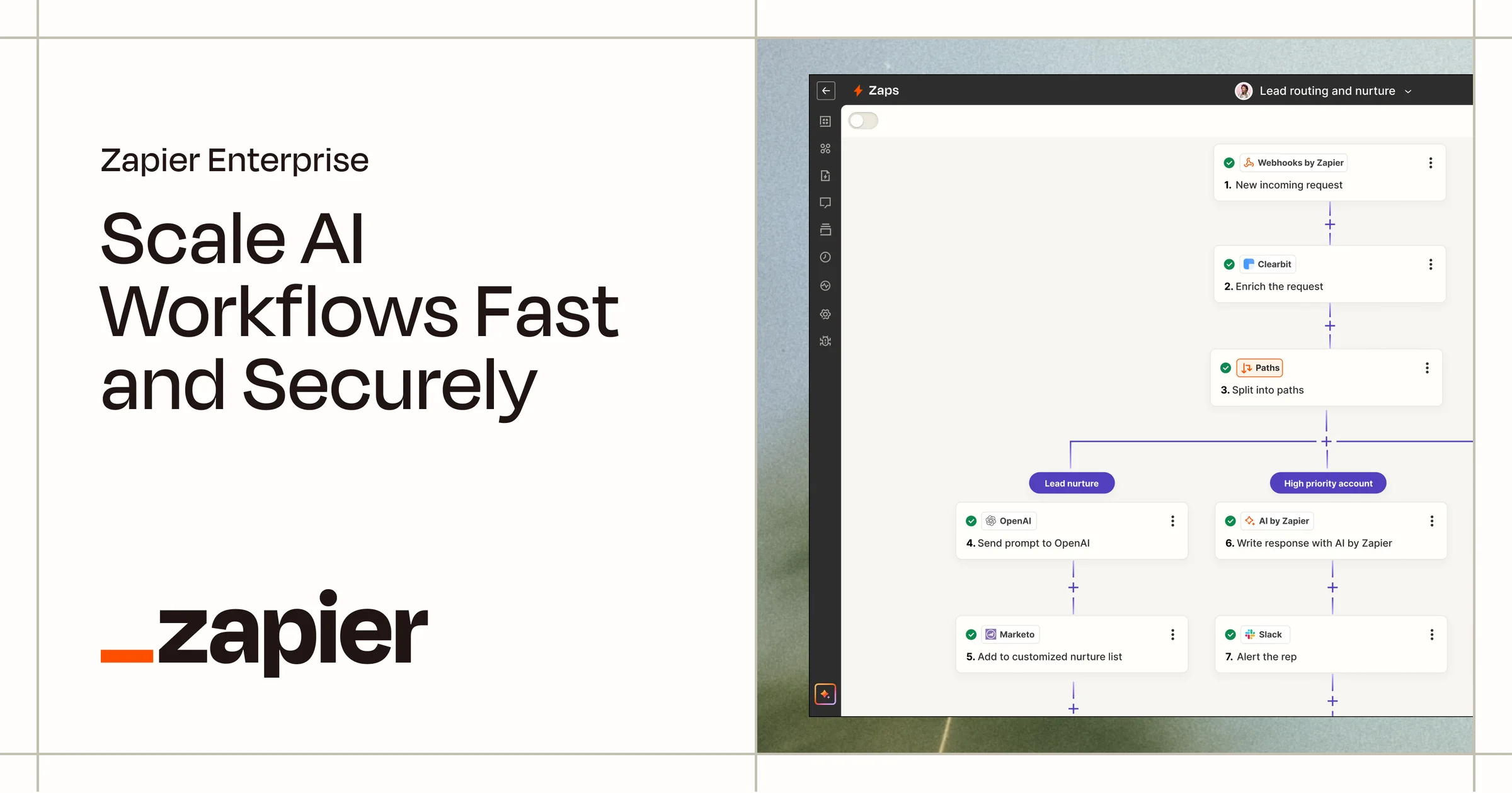 Zapier Enterprise | Scale AI Workflows Fast and Securely - OG image