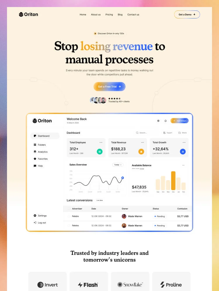 Oriton - Webflow HTML website template - OG image