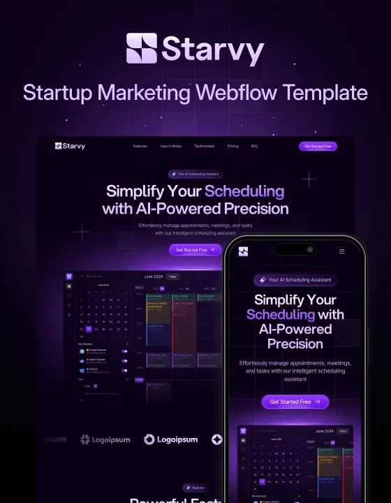 Starvy - Webflow Website Template - OG image