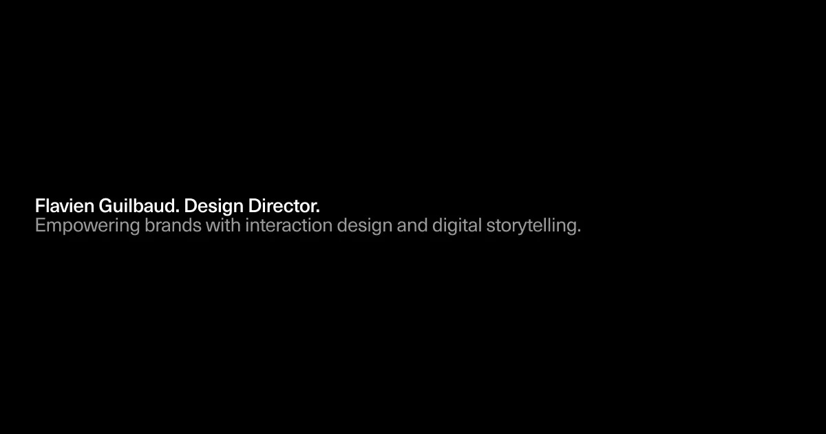 Flavien Guilbaud, Interactive Design Director, and co-founder of 27b & Antinomy Studio. - OG image