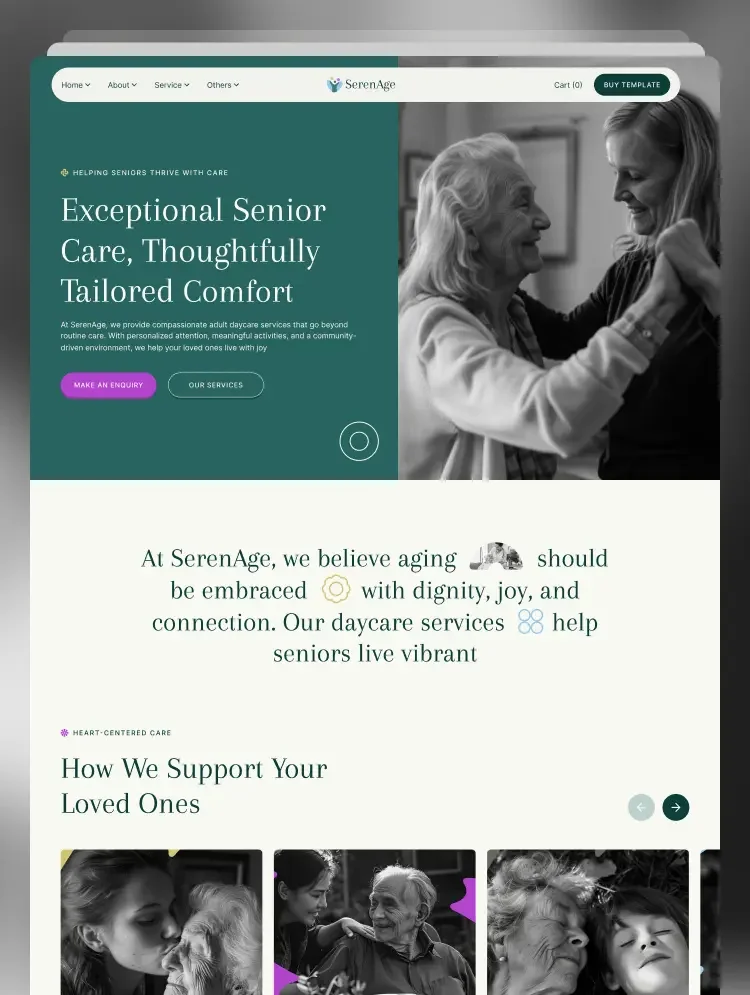 SerenAge - Webflow Website Template - OG image