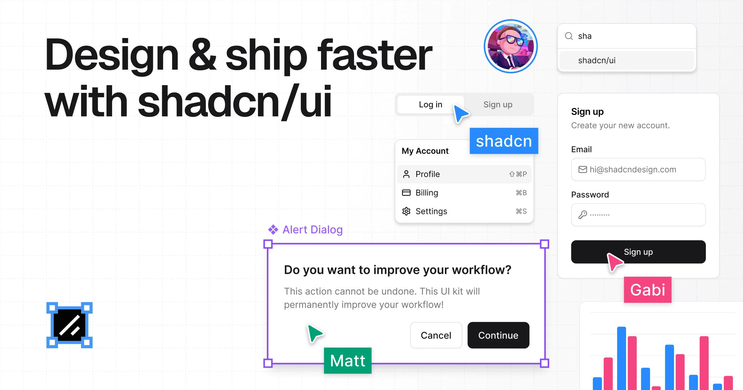 shadcn/ui kit for Figma, Pro Blocks & Templates - OG image