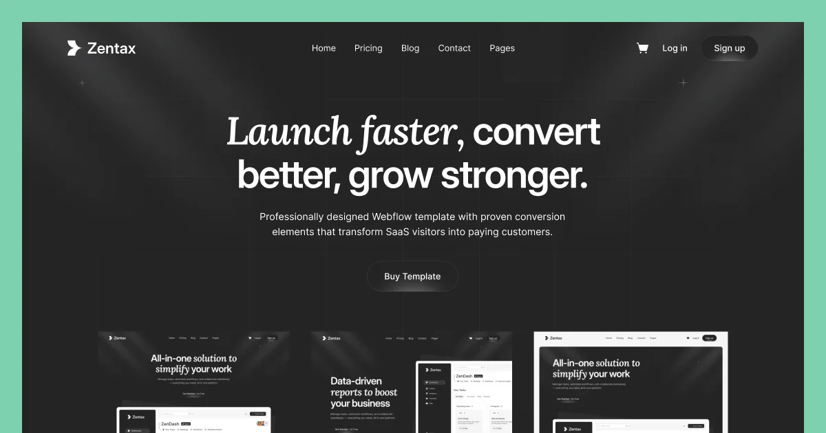 Zentax - Webflow Ecommerce website template - OG image