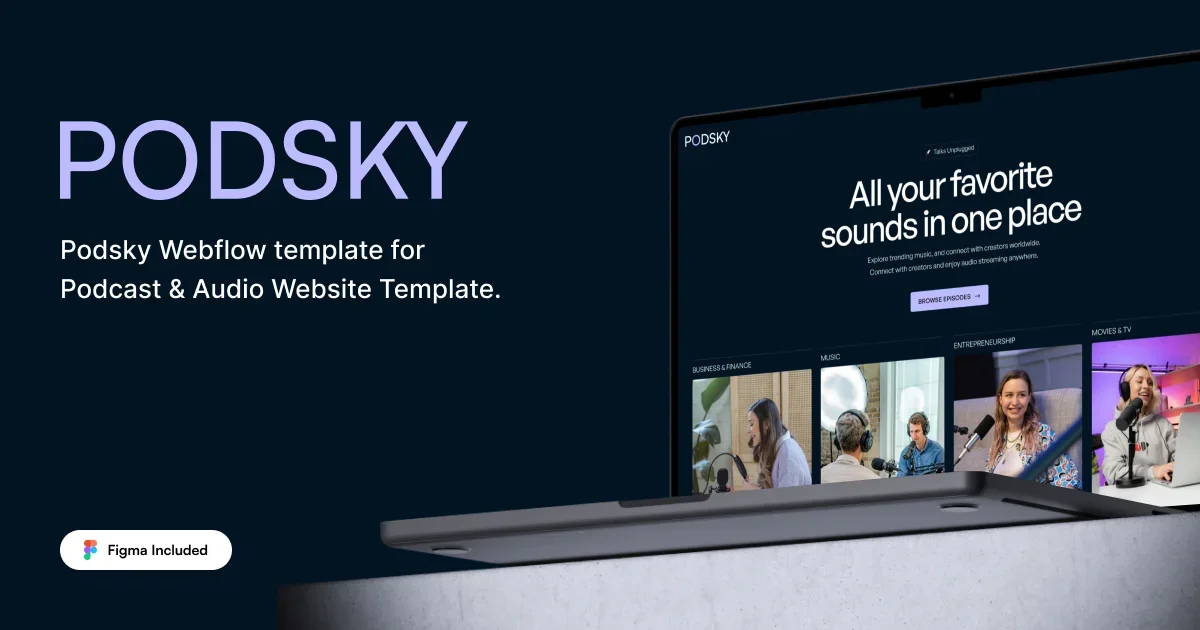 Podsky - Webflow HTML website template - OG image