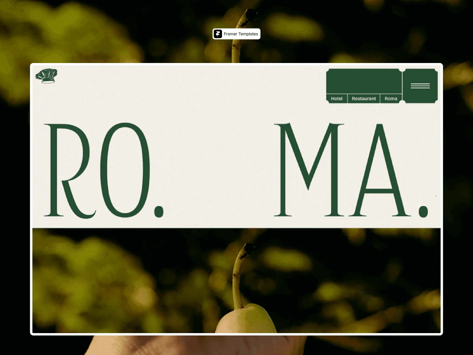Roma - Hotel & Restaurant Framer Website Template - OG image