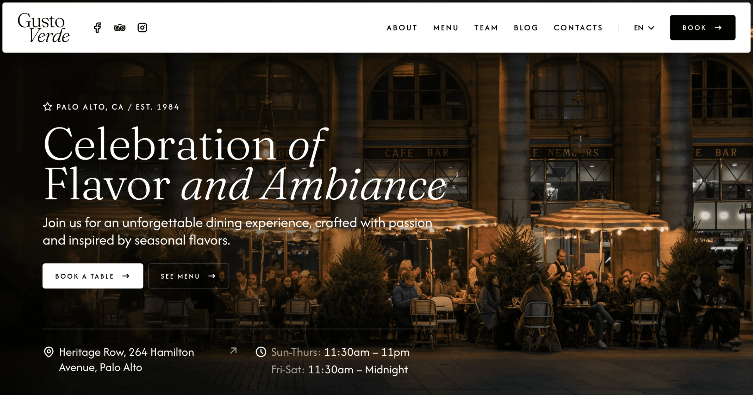 Gusto Verde - Minimalist Framer Template for Restaurants - OG image