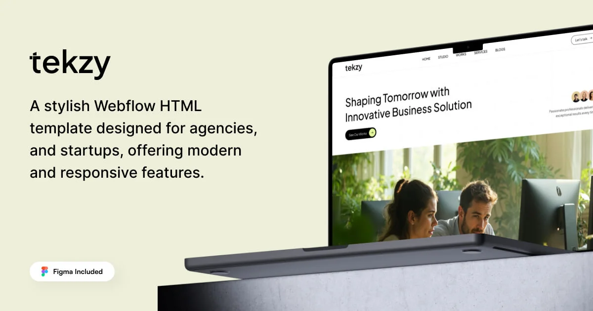 Tekzy - Webflow HTML website template - OG image