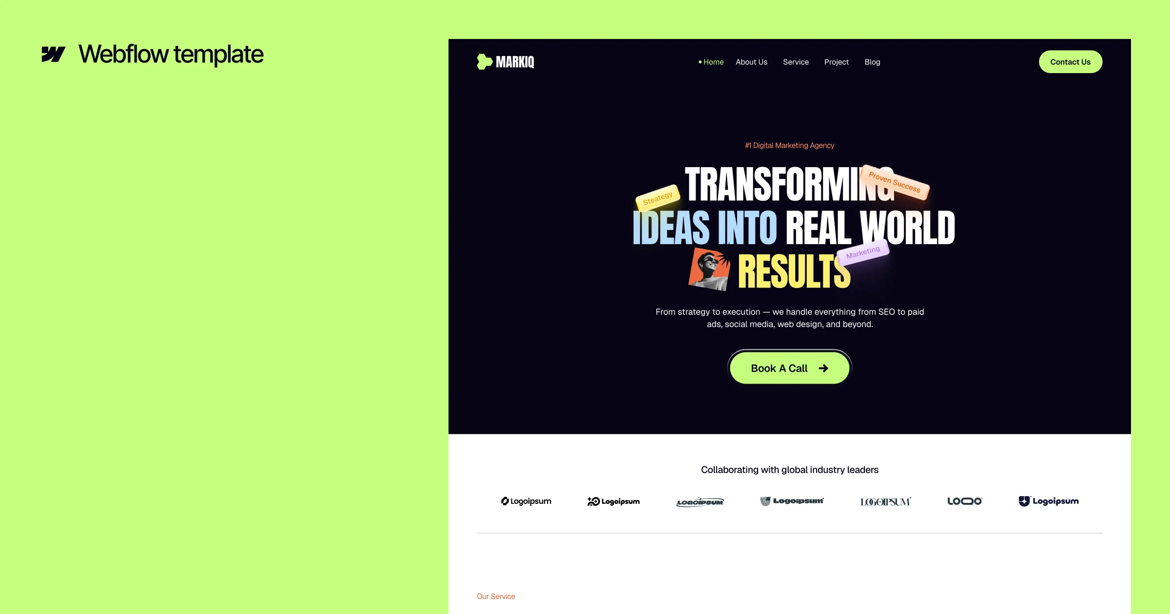 Mariq — Creative Marketing Agency Webflow Template - OG image
