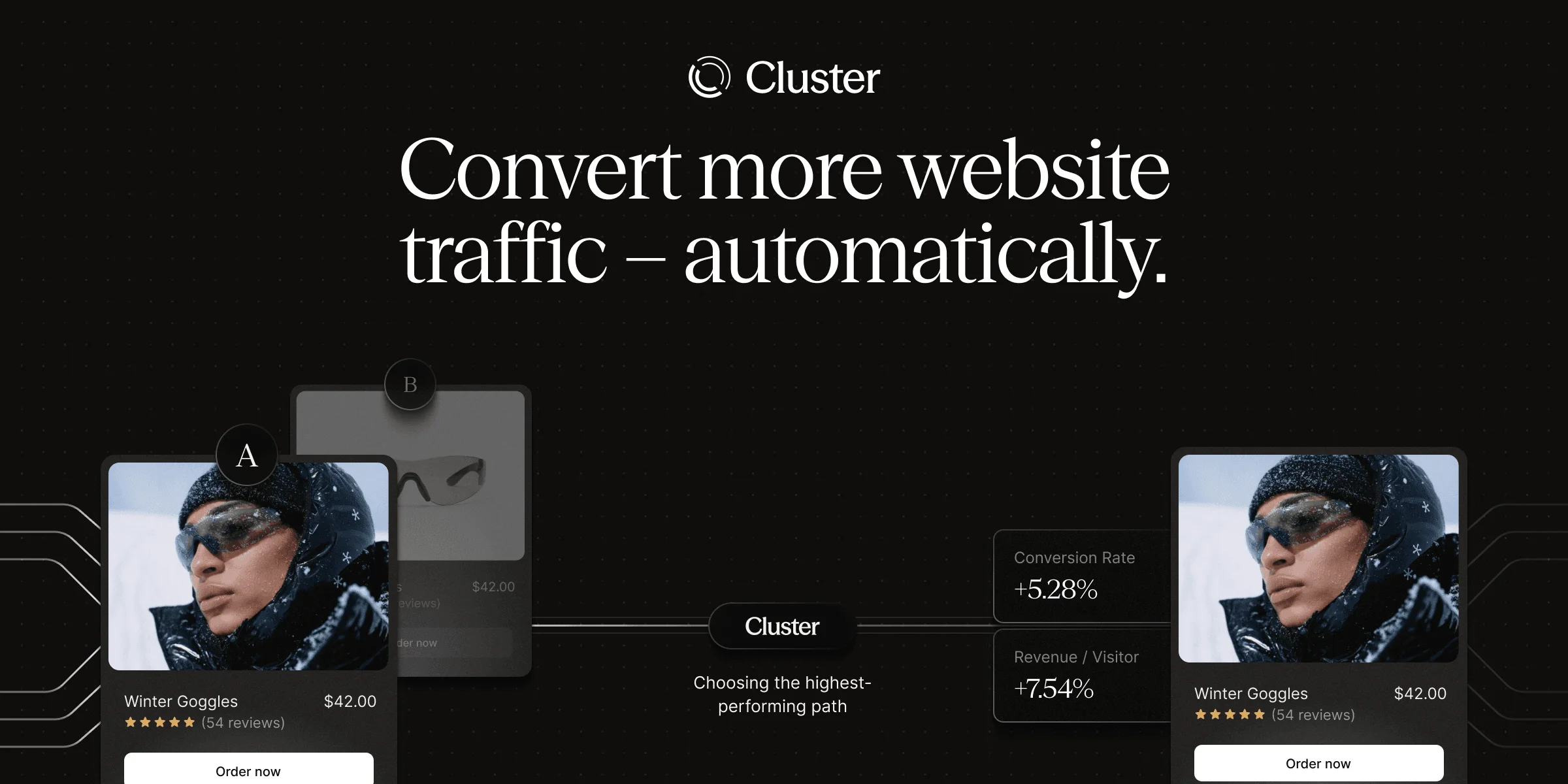 Cluster - Convert more website traffic automatically - OG image
