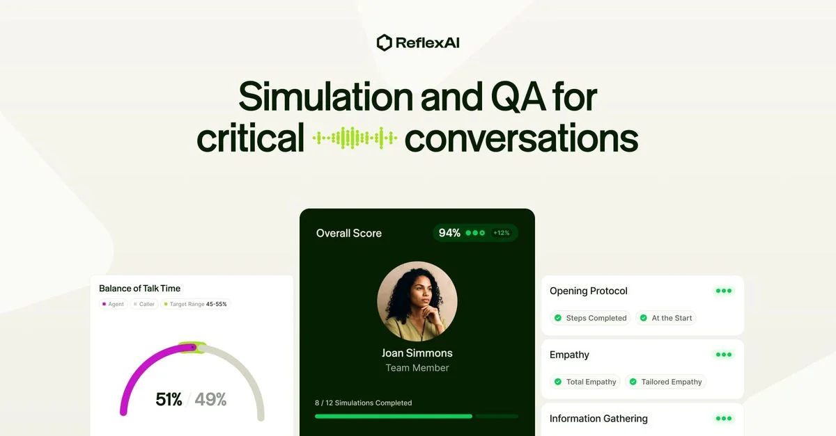 ReflexAI | Contact Center Simulations & QA - OG image