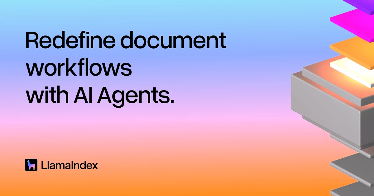 LlamaIndex - Agents for Document OCR + AI Workflows - OG image