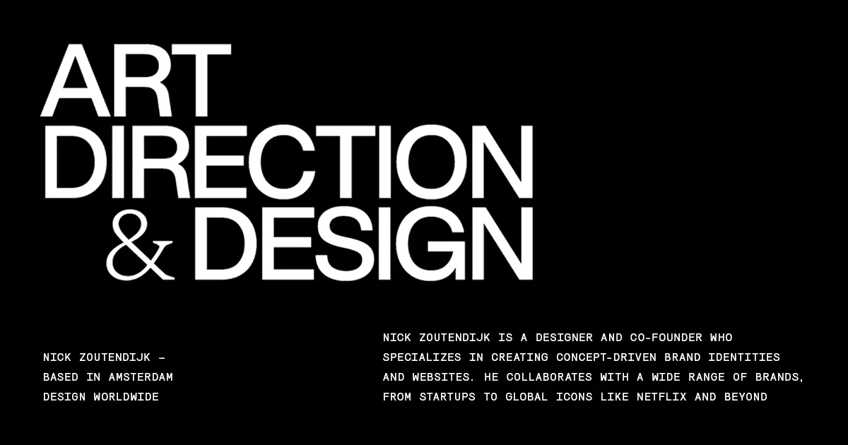 Nick Zoutendijk - Graphic Designer & Art Director - OG image