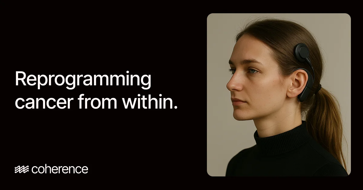 Coherence | Reprogramming Cancer from Within with Therapeutic Neurotechnology - OG image design inspiration