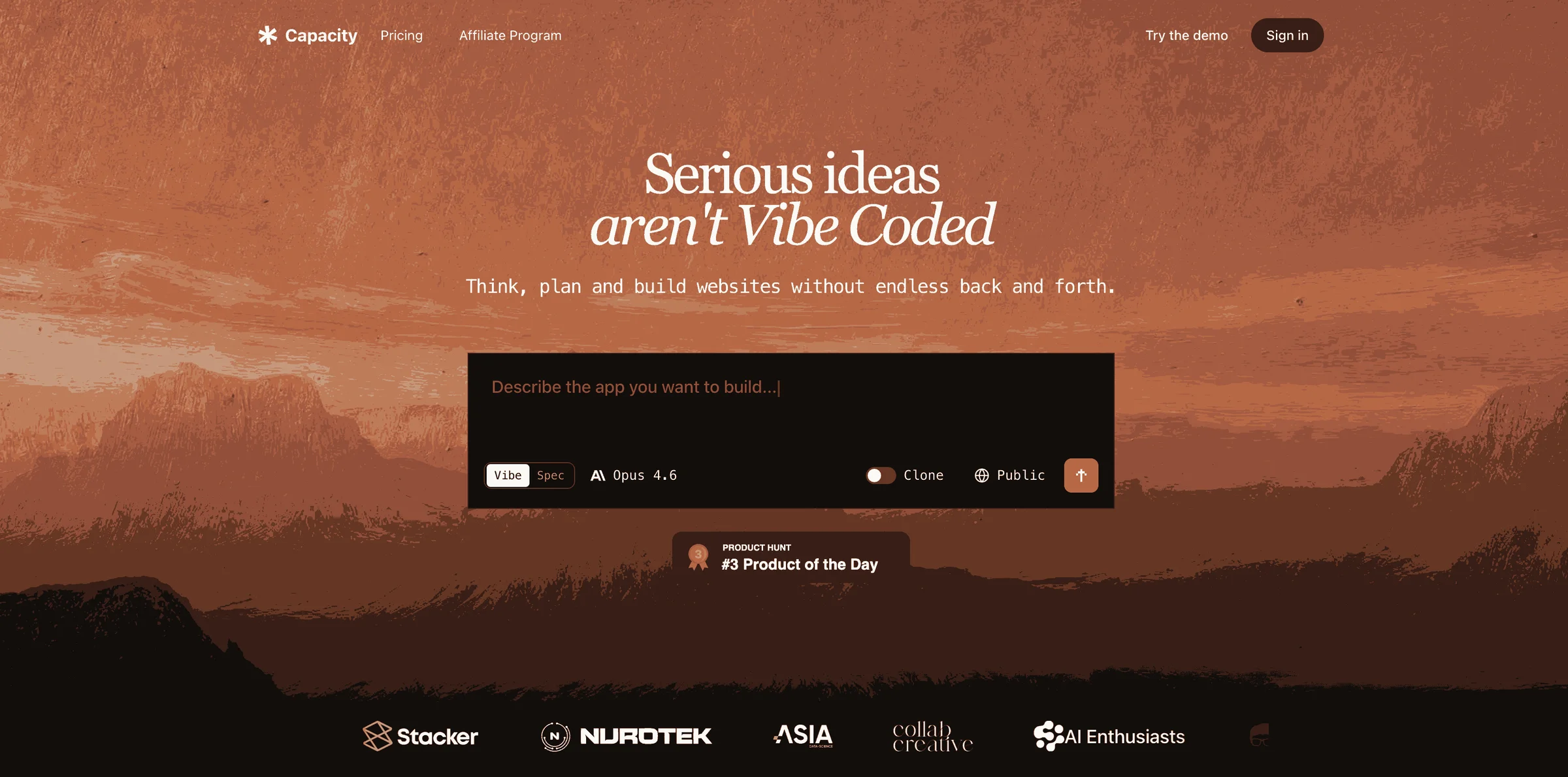 Capacity - Turn that idea you had in mind into a website - OG image