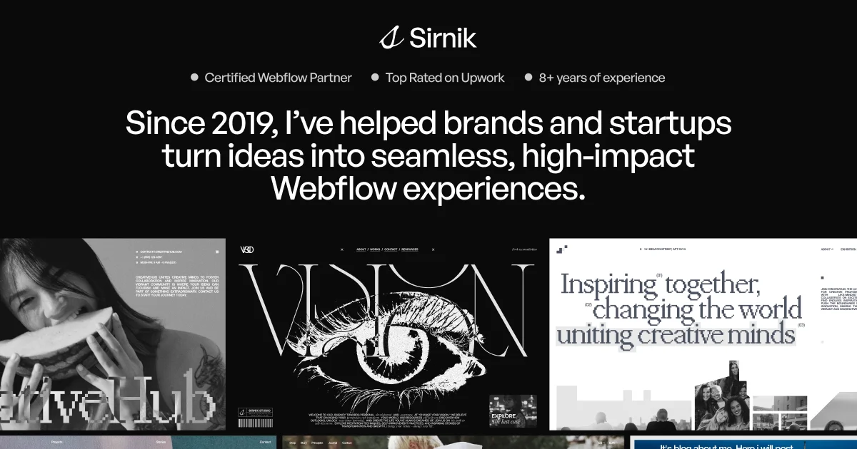 SIRNIK | Design & Development Studio - OG image design inspiration