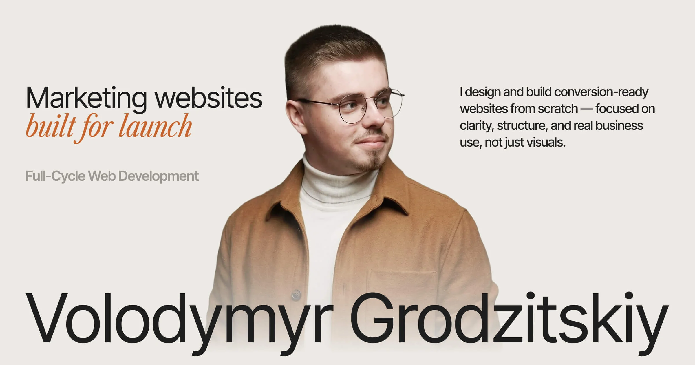 Volodymyr Grodzitskiy — Marketing Websites Built for Launch - OG image design inspiration