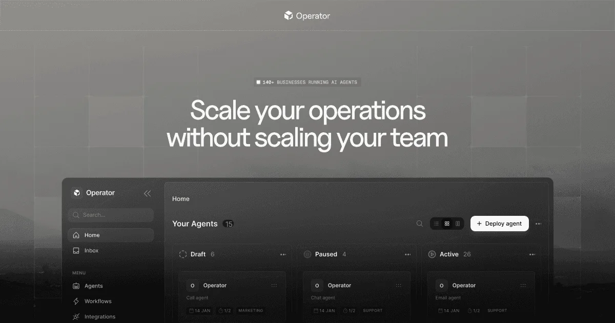 Operator - AI Agent Agency | Custom AI Agents for Business - OG image
