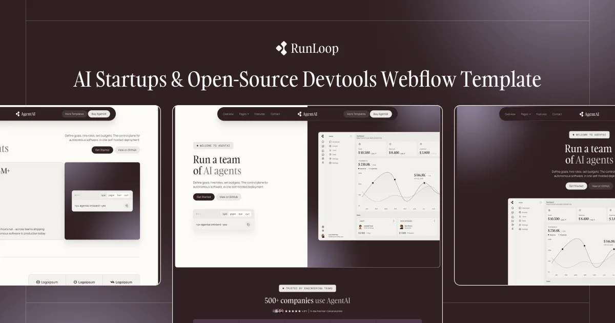 RunLoop - Webflow HTML website template - OG image