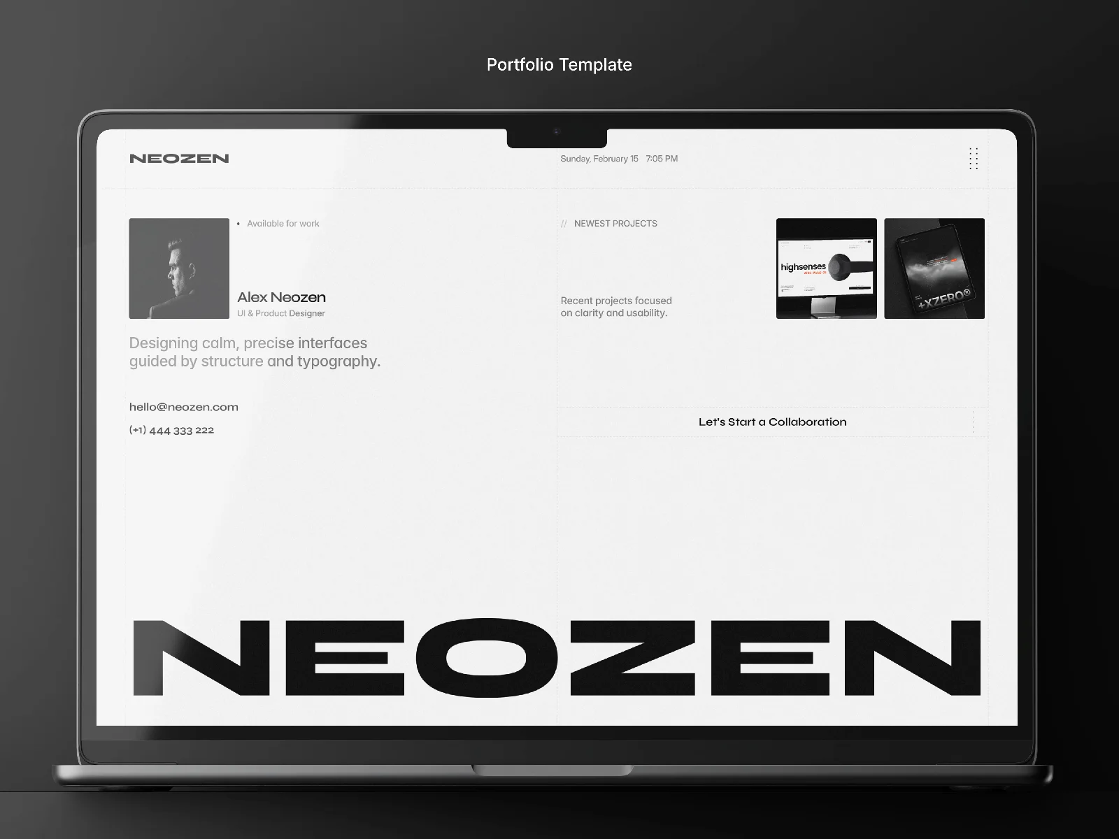 Neozen - Premium Personal Portfolio - OG image