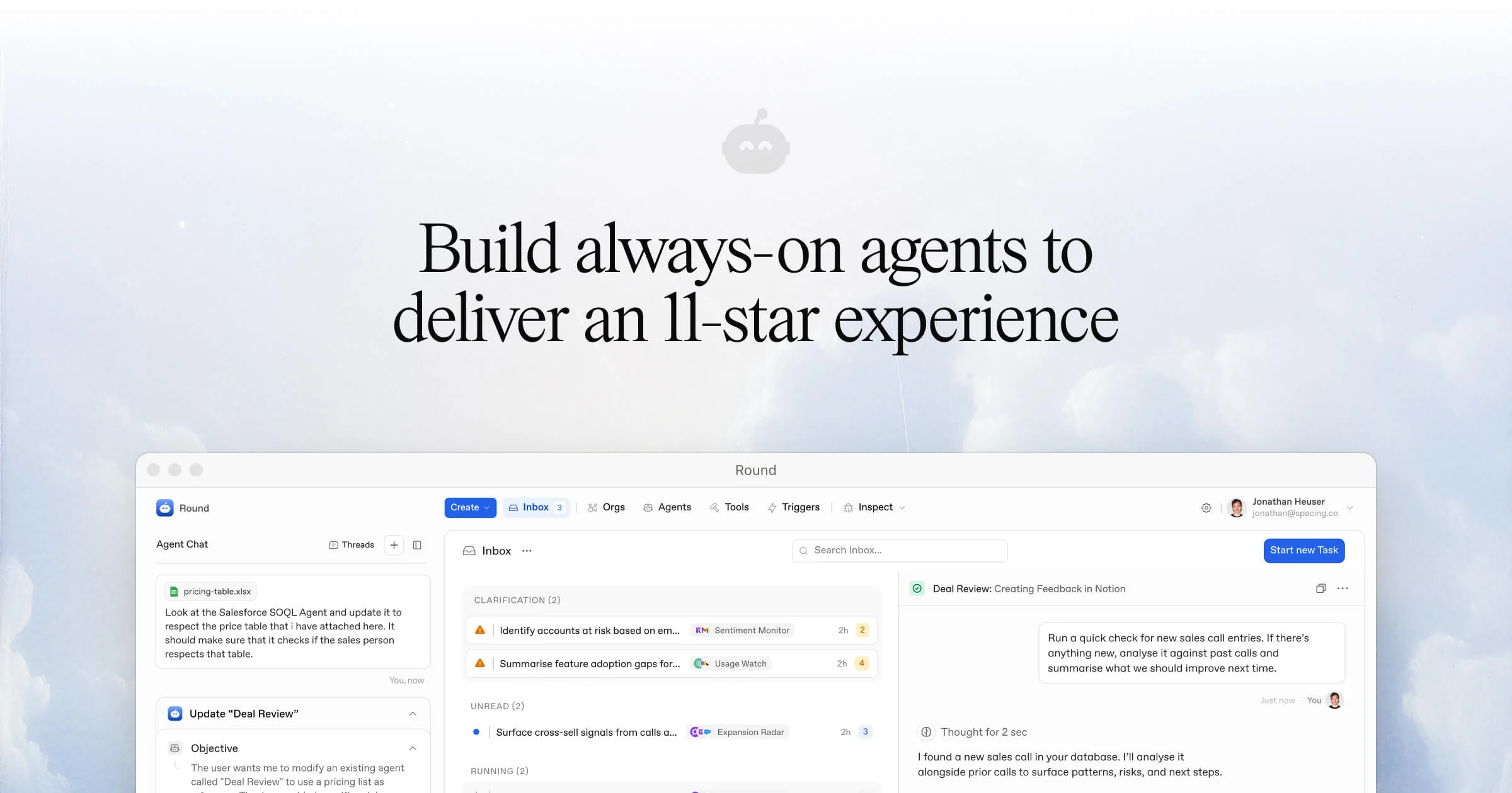 Round | Build AI agents for every customer - OG image
