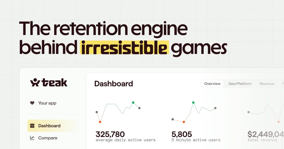 Teak | Retention engine for top grossing F2P games - OG image