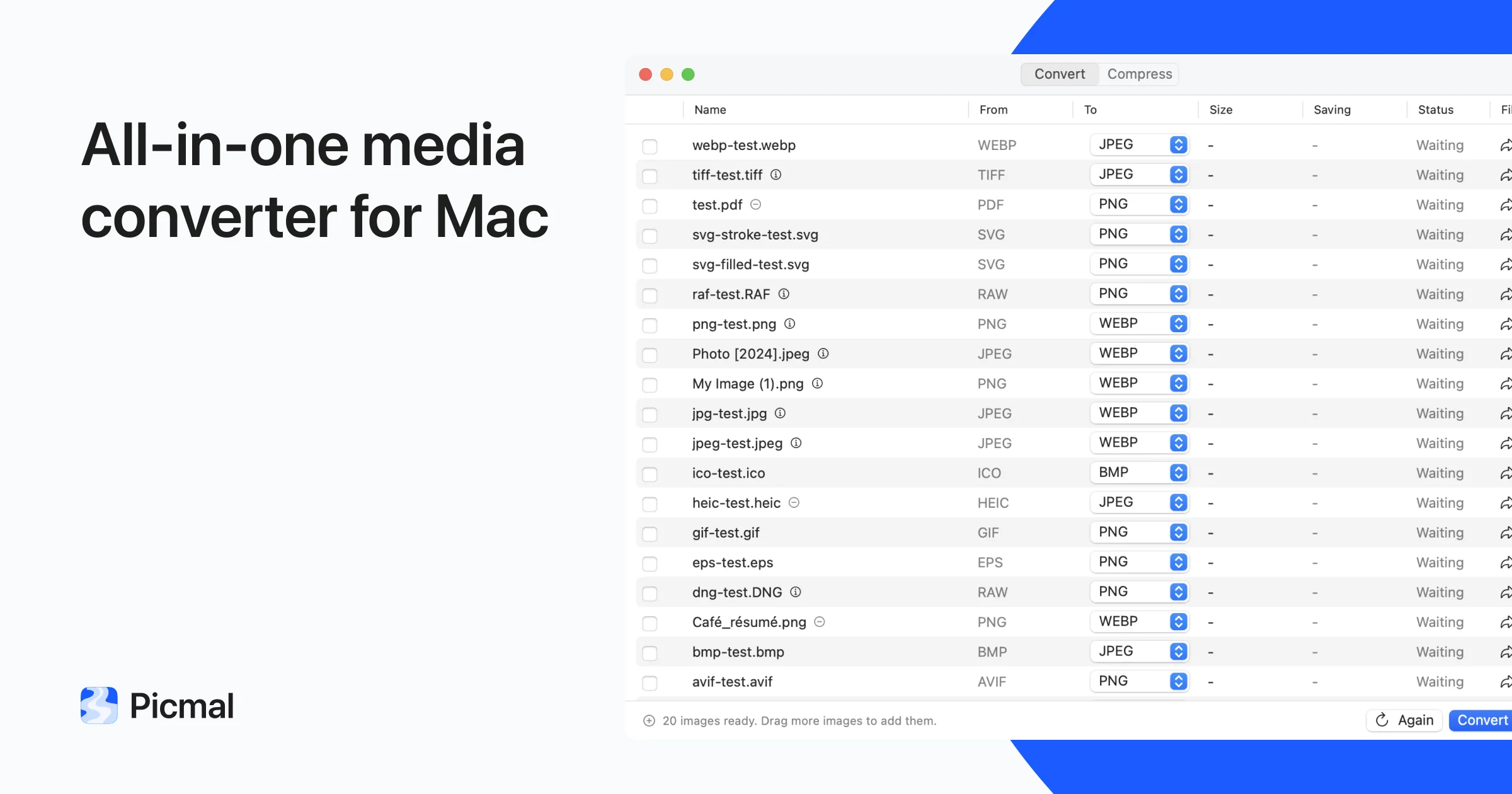 Convert, Compress & Create Media on Mac | Picmal - OG image