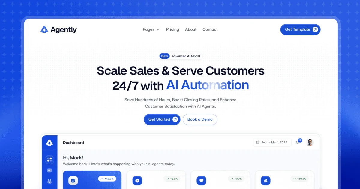 Agently - SaaS & Startup Framer Template - OG image