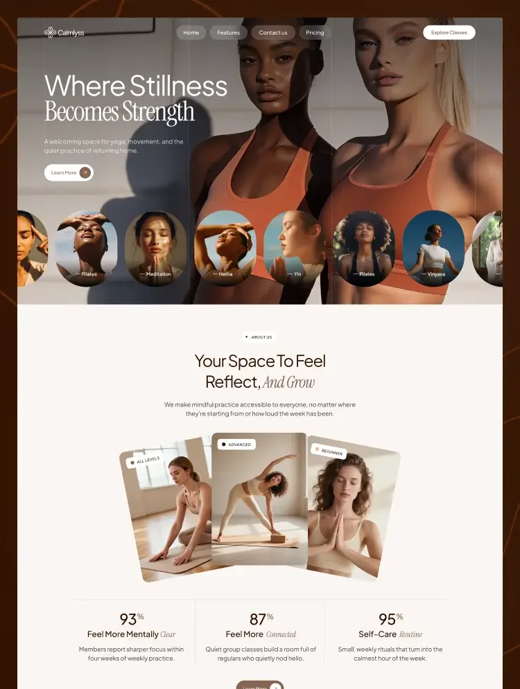 Calmlyss Website Page Template for Webflow - OG image