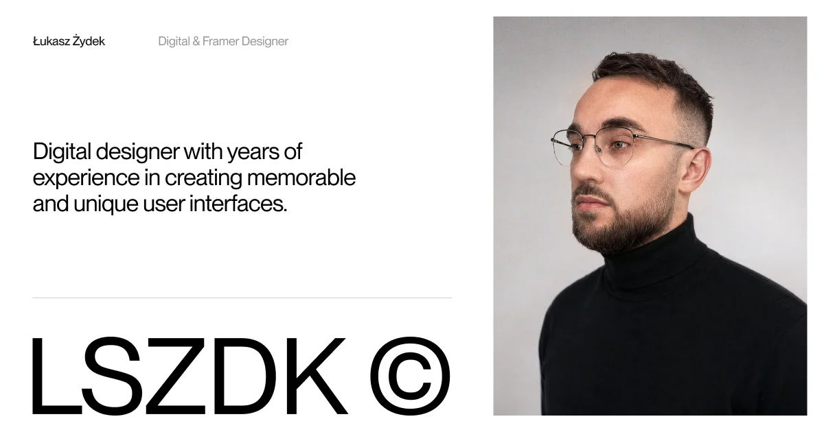 Łukasz Żydek | Digital Designer & Framer Developer - OG image