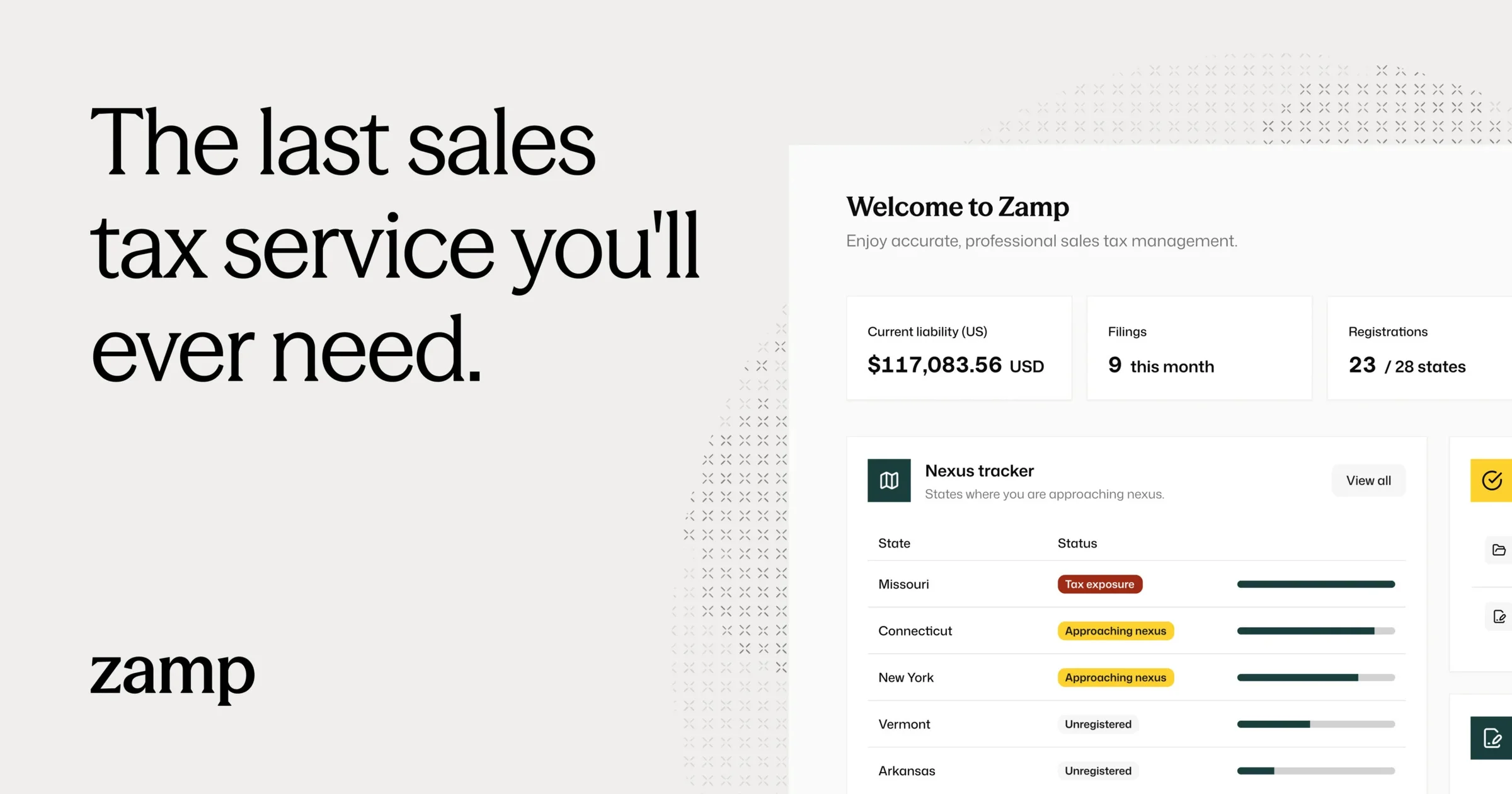 Zamp | Sales Tax Compliance Software, Fully Managed - OG image
