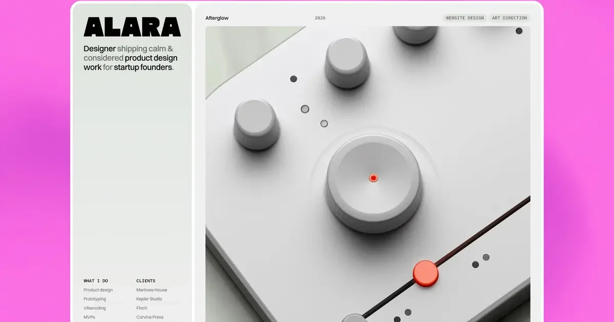 Alara · Sidebar Portfolio Template for Framer - OG image